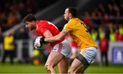 8 June 2019; Sam Mulroy of Louth in action against Ricky Johnston of Antrim during the GAA Football All-Ireland Senior Championship Round 1 match between Louth and Antrim at Gaelic Grounds in Drogheda, Louth. Photo by Ray McManus/Sportsfile
