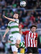 8 June 2019; Jack Byrne of Shamrock Rovers in action against Barry McNamee of Derry City during the SSE Airtricity League Premier Division match between Shamrock Rovers and Derry City at Tallaght Stadium in Dublin. Photo by Stephen McCarthy/Sportsfile
