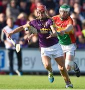 8 June 2019; Paul Morris of Wexford in action against Paul Doyle of Carlow during the Leinster GAA Hurling Senior Championship Round 4 match between Wexford and Carlow at Innovate Wexford Park in Wexford. Photo by Matt Browne/Sportsfile