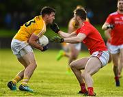 8 June 2019; Ryan Murray of Antrim in action against James Craven of Louth during the GAA Football All-Ireland Senior Championship Round 1 match between Louth and Antrim at Gaelic Grounds in Drogheda, Louth. Photo by Ray McManus/Sportsfile