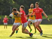8 June 2019; Ryan Murray of Antrim in action against John Clutterbuck of Louth during the GAA Football All-Ireland Senior Championship Round 1 match between Louth and Antrim at Gaelic Grounds in Drogheda, Louth. Photo by Ray McManus/Sportsfile