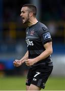 8 June 2019; Michael Duffy of Dundalk celebrates after scoring his sides first goal during the SSE Airtricity League Premier Division match between Finn Harps and Dundalk at Finn Park in Ballybofey, Donegal. Photo by Oliver McVeigh/Sportsfile