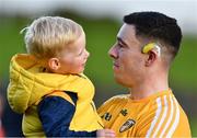 8 June 2019; Antrim supporter Lorcan Nolan, two years, celebrates with his uncle Declan Lynch of Antrim afterthe GAA Football All-Ireland Senior Championship Round 1 match between Louth and Antrim at Gaelic Grounds in Drogheda, Louth. Photo by Ray McManus/Sportsfile