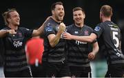 8 June 2019; Brian Gartland of Dundalk celebrates after scoring his sides third goal during the SSE Airtricity League Premier Division match between Finn Harps and Dundalk at Finn Park in Ballybofey, Donegal. Photo by Oliver McVeigh/Sportsfile