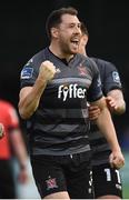 8 June 2019; Brian Gartland of Dundalk celebrates after scoring his sides third goal during the SSE Airtricity League Premier Division match between Finn Harps and Dundalk at Finn Park in Ballybofey, Donegal. Photo by Oliver McVeigh/Sportsfile
