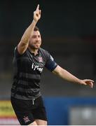 8 June 2019; Brian Gartland of Dundalk celebrates after scoring his sides third goal during the SSE Airtricity League Premier Division match between Finn Harps and Dundalk at Finn Park in Ballybofey, Donegal. Photo by Oliver McVeigh/Sportsfile