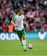 7 June 2019; Seamus Coleman of Republic of Ireland during the UEFA EURO2020 Qualifier Group D match between Denmark and Republic of Ireland at Telia Parken in Copenhagen, Denmark. Photo by Seb Daly/Sportsfile