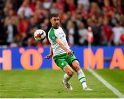 7 June 2019; Enda Stevens of Republic of Ireland during the UEFA EURO2020 Qualifier Group D match between Denmark and Republic of Ireland at Telia Parken in Copenhagen, Denmark. Photo by Seb Daly/Sportsfile