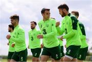 9 June 2019; Seamus Coleman, centre, and Matt Doherty during a Republic of Ireland training session at the FAI National Training Centre in Abbotstown, Dublin. Photo by Stephen McCarthy/Sportsfile