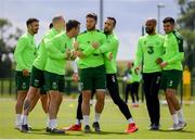 9 June 2019; Republic of Ireland players, from left, Enda Stevens, James McClean, Seamus Coleman, Matt Doherty, Shane Duffy, David McGoldrick and John Egan during a training session at the FAI National Training Centre in Abbotstown, Dublin. Photo by Stephen McCarthy/Sportsfile