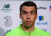 9 June 2019; Seamus Coleman during a Republic of Ireland press conference at the FAI National Training Centre in Abbotstown, Dublin. Photo by Stephen McCarthy/Sportsfile