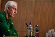 9 June 2019; Republic of Ireland manager Mick McCarthy during a press conference at the FAI National Training Centre in Abbotstown, Dublin. Photo by Stephen McCarthy/Sportsfile