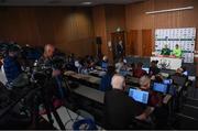 9 June 2019; Republic of Ireland captain Seamus Coleman and manager Mick McCarthy during a press conference at the FAI National Training Centre in Abbotstown, Dublin. Photo by Stephen McCarthy/Sportsfile