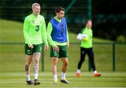 9 June 2019; James McClean, left, and Seamus Coleman during a Republic of Ireland training session at the FAI National Training Centre in Abbotstown, Dublin. Photo by Stephen McCarthy/Sportsfile