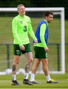 9 June 2019; James McClean, left, and Seamus Coleman during a Republic of Ireland training session at the FAI National Training Centre in Abbotstown, Dublin. Photo by Stephen McCarthy/Sportsfile