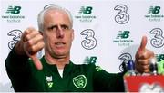 9 June 2019; Republic of Ireland manager Mick McCarthy during a press conference at the FAI National Training Centre in Abbotstown, Dublin. Photo by Stephen McCarthy/Sportsfile