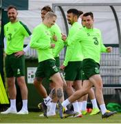 9 June 2019; Seamus Coleman during a Republic of Ireland training session at the FAI National Training Centre in Abbotstown, Dublin. Photo by Stephen McCarthy/Sportsfile