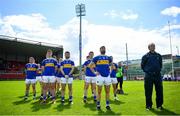9 June 2019; Tipperary players stand for the national anthem prior to the GAA Football All-Ireland Senior Championship Round 1 match between Down and Tipperary at Pairc Esler in Newry, Down. Photo by David Fitzgerald/Sportsfile
