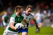 9 June 2019; James McMahon of Fermanagh in action against Conor Boyle of Monaghan during the GAA Football All-Ireland Senior Championship Round 1 match between Monaghan and Fermanagh at St Tiarnach's Park in Clones, Monaghan. Photo by Philip Fitzpatrick/Sportsfile