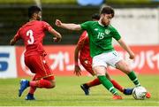 9 June 2019; Aaron Connolly of Republic of Ireland in action against Ahmed Bughammar of Bahrain during the 2019 Maurice Revello Toulon Tournament match between Bahrain and Republic of Ireland at Stade Jules Ladoumègue in Vitrolles, France. Photo by Alexandre Dimou/Sportsfile