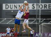 9 June 2019; Tommy Prendergast of Waterford in action against Kieran Martin of Westmeath during the GAA Football All-Ireland Senior Championship Round 1 match between Westmeath and Waterford at TEG Cusack Park in Mullingar, Westmeath. Photo by Harry Murphy/Sportsfile