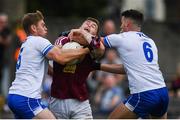 9 June 2019; Ger Egan of Westmeath in action against Brian Looby, left, and Shane Ryan of Waterford during the GAA Football All-Ireland Senior Championship Round 1 match between Westmeath and Waterford at TEG Cusack Park in Mullingar, Westmeath. Photo by Harry Murphy/Sportsfile