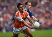9 June 2019; Jemar Hall of Armagh in action against Martin Reilly of Cavan during the Ulster GAA Football Senior Championship Semi-Final Replay match between Cavan and Armagh at St Tiarnach's Park in Clones, Monaghan. Photo by Oliver McVeigh/Sportsfile