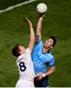 9 June 2019; Michael Darragh MacAuley of Dublin in action against Kevin Feely of Kildare during the Leinster GAA Football Senior Championship semi-final match between Dublin and Kildare at Croke Park in Dublin. Photo by Stephen McCarthy/Sportsfile