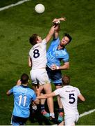 9 June 2019; Michael Darragh MacAuley of Dublin in action against Kevin Feely of Kildare during the Leinster GAA Football Senior Championship semi-final match between Dublin and Kildare at Croke Park in Dublin. Photo by Stephen McCarthy/Sportsfile