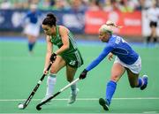 9 June 2019; Anna O'Flanagan of Ireland in action against Tereza Mejzlikova of Czech Republic during the FIH World Hockey Series Group A match between Ireland and Czech Republic at Banbridge Hockey Club in Banbridge, Down. Photo by Eóin Noonan/Sportsfile