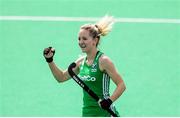 9 June 2019; Nicola Daly of Ireland celebrates after scoring her side's first goal during the FIH World Hockey Series Group A match between Ireland and Czech Republic at Banbridge Hockey Club in Banbridge, Down. Photo by Eóin Noonan/Sportsfile