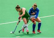 9 June 2019; Lizzie Colvin of Ireland in action against Anna Kolarova of Czech Republic during the FIH World Hockey Series Group A match between Ireland and Czech Republic at Banbridge Hockey Club in Banbridge, Down. Photo by Eóin Noonan/Sportsfile