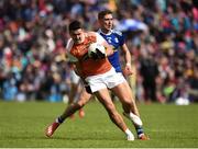 9 June 2019; Stefan Campbell of Armagh in action against Killian Clarke of Cavan during the Ulster GAA Football Senior Championship Semi-Final Replay match between Cavan and Armagh at St Tiarnach's Park in Clones, Monaghan. Photo by Oliver McVeigh/Sportsfile