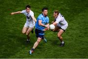 9 June 2019; Michael Darragh MacAuley of Dublin in action against Mark Dempsey, left, and Tommy Moolick of Kildare during the Leinster GAA Football Senior Championship semi-final match between Dublin and Kildare at Croke Park in Dublin. Photo by Stephen McCarthy/Sportsfile