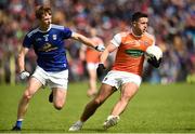 9 June 2019; Stefan Campbell of Armagh in action against Jason McLoughlin of Cavan during the Ulster GAA Football Senior Championship Semi-Final Replay match between Cavan and Armagh at St Tiarnach's Park in Clones, Monaghan. Photo by Oliver McVeigh/Sportsfile