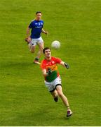 9 June 2019; Conor Lawlor of Carlow in action against Daniel Mimnagh of Longford during the GAA Football All-Ireland Senior Championship Round 1 match between Carlow and Longford at Netwatch Cullen Park in Carlow. Photo by Ramsey Cardy/Sportsfile