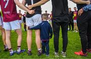 9 June 2019; Senan Lawlor, aged three, from Rosemount, Co. Westmeath, joins in the team huddle following the GAA Football All-Ireland Senior Championship Round 1 match between Westmeath and Waterford at TEG Cusack Park in Mullingar, Westmeath. Photo by Harry Murphy/Sportsfile