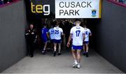 9 June 2019; Waterford players leave the field following defeat in the GAA Football All-Ireland Senior Championship Round 1 match between Westmeath and Waterford at TEG Cusack Park in Mullingar, Westmeath. Photo by Harry Murphy/Sportsfile