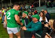 9 June 2019; Seán Finn of Limerick with his mother Siobhan and father Brian after the Munster GAA Hurling Senior Championship Round 4 match between Limerick and Clare at the LIT Gaelic Grounds in Limerick. Photo by Diarmuid Greene/Sportsfile
