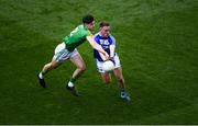 9 June 2019; Ross Munnelly of Laois and Séamus Lavin of Meath during the Leinster GAA Football Senior Championship Semi-Final match between Meath and Laois at Croke Park in Dublin. Photo by Stephen McCarthy/Sportsfile