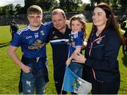 9 June 2019; Cavan manager Mickey Graham celebrates with his wife Linda, son Jack and daughter Lauren after the Ulster GAA Football Senior Championship Semi-Final Replay match between Cavan and Armagh at St Tiarnach's Park in Clones, Monaghan. Photo by Oliver McVeigh/Sportsfile