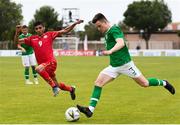 9 June 2019; Darragh Leahy of Ireland in action against Ahmed Sanad of Bahrain during the 2019 Maurice Revello Toulon Tournament match between Bahrain and Republic of Ireland at Jules Ladoumegue stadium in Vitrolles, France.