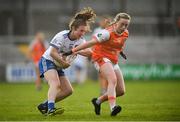 9 June 2019; Rosemary Courtney of Monaghan in action against Aoife McCoy of Armagh during the TG4 Ulster Ladies Senior Football Championship Semi-Final match between Armagh and Monaghan at Pairc Esler in Newry, Down. Photo by David Fitzgerald/Sportsfile