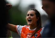 9 June 2019; Aimee Mackin of Armagh celebrates a score from the sideline during the TG4 Ulster Ladies Senior Football Championship Semi-Final match between Armagh and Monaghan at Pairc Esler in Newry, Down. Photo by David Fitzgerald/Sportsfile