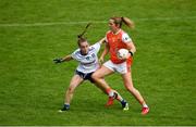 9 June 2019; Caroline O'Hanlon of Armagh in action against Maeve Monaghan of Monaghan during the TG4 Ulster Ladies Senior Football Championship Semi-Final match between Armagh and Monaghan at Pairc Esler in Newry, Down. Photo by David Fitzgerald/Sportsfile