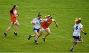 9 June 2019; Rosemary Courtney of Monaghan in action against Kelly Mallon of Armagh during the TG4 Ulster Ladies Senior Football Championship Semi-Final match between Armagh and Monaghan at Pairc Esler in Newry, Down. Photo by David Fitzgerald/Sportsfile