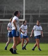 9 June 2019; Aoife McAnespie of Monaghan, right, and team-mates leave the field following the TG4 Ulster Ladies Senior Football Championship Semi-Final match between Armagh and Monaghan at Pairc Esler in Newry, Down. Photo by David Fitzgerald/Sportsfile