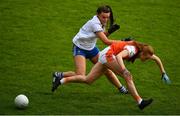 9 June 2019; Sarah Boyd of Monaghan in action against Blaithin Mackin of Armagh during the TG4 Ulster Ladies Senior Football Championship Semi-Final match between Armagh and Monaghan at Pairc Esler in Newry, Down. Photo by David Fitzgerald/Sportsfile