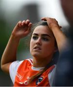 9 June 2019; Aimee Mackin of Armagh watches on from the sideline during the TG4 Ulster Ladies Senior Football Championship Semi-Final match between Armagh and Monaghan at Pairc Esler in Newry, Down. Photo by David Fitzgerald/Sportsfile
