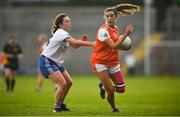 9 June 2019; Aimee Mackin of Armagh in action against Eva Woods of Monaghan during the TG4 Ulster Ladies Senior Football Championship Semi-Final match between Armagh and Monaghan at Pairc Esler in Newry, Down. Photo by David Fitzgerald/Sportsfile